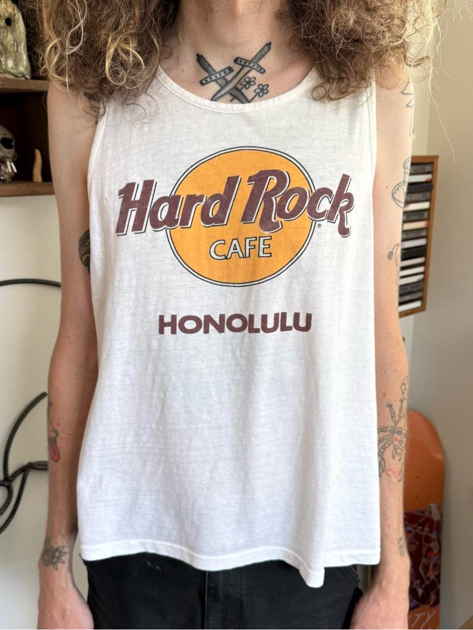 Vintage 80s Hard Rock Cafe Honolulu Tank Top ~ Size Medium